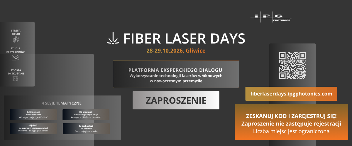 Zaproszenie Fiber Laser Days, 28–29.10.2026, Gliwice. Zaproszenie nie zastępuje rejestracji.